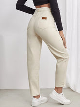 Patched Detail Mom Fit Jeans
